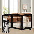 LZRS 3-Panel Freestanding Wooden Dog Gate—30" Tall Foldable Pet Barrier by LZRSPET