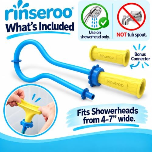 Rinseroo JUMBO Shower Cleaning Thing – Slip-On Handheld Hose Attachment - Image 3
