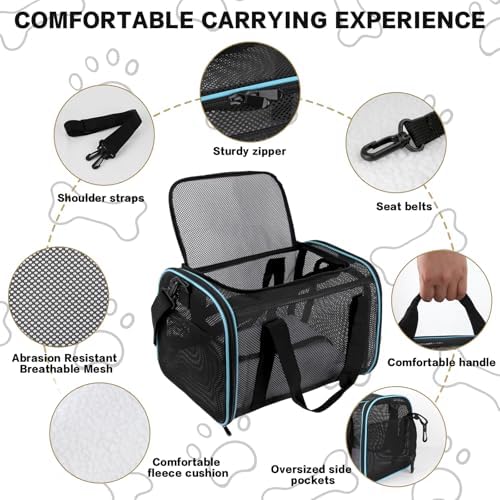 Cat Dog Pet Carriers Soft-Sided Cats Bag Animal Carriers Puppy Carrying Bag TSA - Image 3