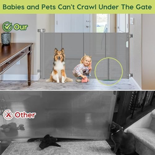 2 Pack Reinforced 55" Wide Retractable Dog Gate - Image 4