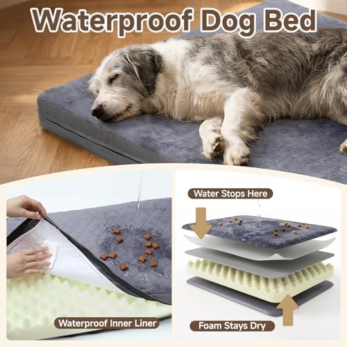 XXL Dog Bed, Waterproof Dog Crate Bed, Extra Large Kennel Pads - Image 2