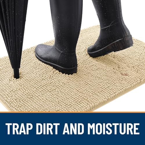 OLANLY Dog Door Mat for Muddy Paws 48x30, Super Absorbent Chenille Mud Mat - Image 2