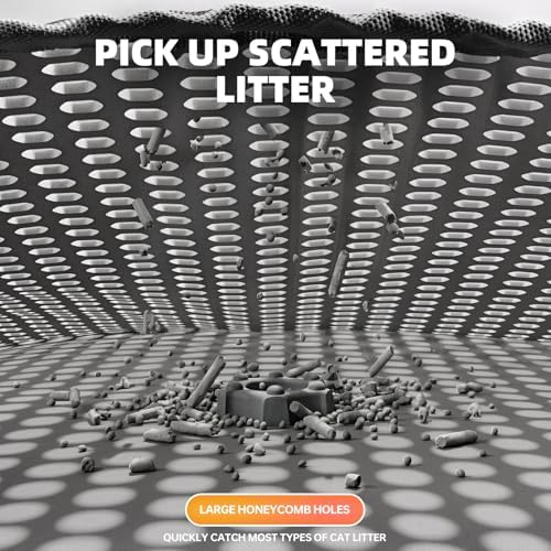 Cat Litter Mat 24x15 Inches, Honeycomb Double Layer Litter Trapping Mat - Image 4