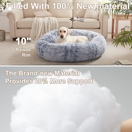 45 in Faux Fur Fluffy Donut Dog Bed - Image 3