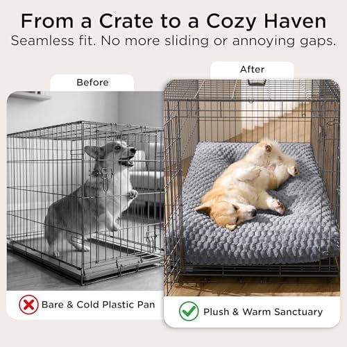 Bedsure XL WashableDog Bed for Crate, Soft Bubble Fleece, Extra Large 41" - Image 4