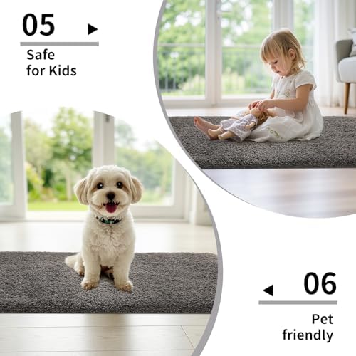 Disolla Dark Grey Bathroom Rugs 17x24, Non-Slip Plush Small Bath Mat - Image 6