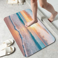 Sunset Beach Bathroom Mat, Non-Slip Rubber Backing Thin Low-Profile Bath Rug by Unknown