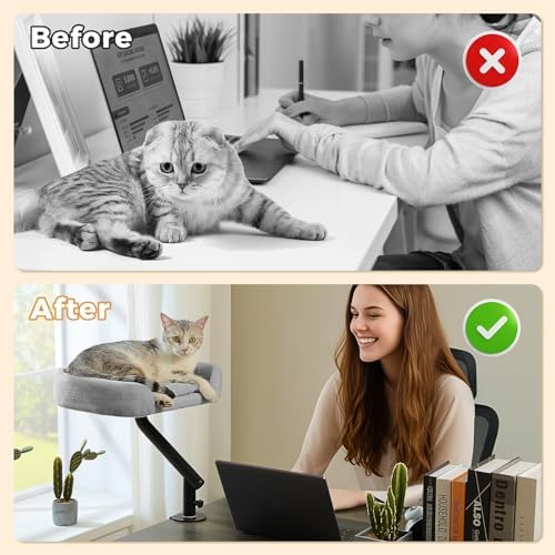 PAWZ Road Cat Desk Bed 360°Rotating Supports to 50 Lbs Cozy Nest - Image 3