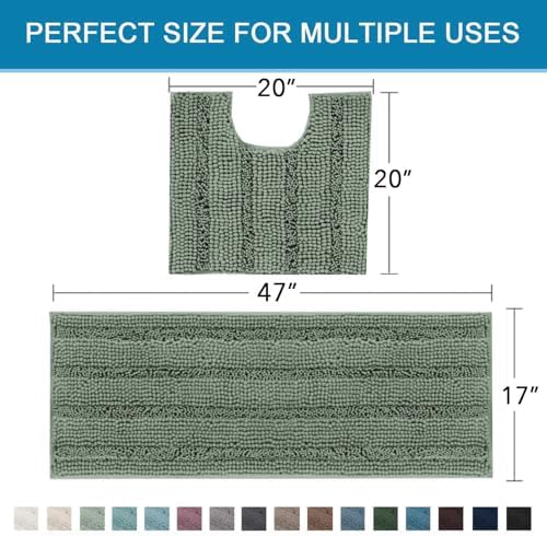 H.VERSAILTEX Bathroom Rugs Bath Rug Set 2 Piece Bathroom Contour Rug Toilet Mat - Image 2