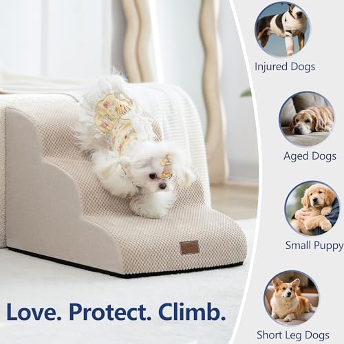 GoGoBunny Dog Stairs for High Bed, 19.7" H 4-Step Ramp Dog Steps - Image 2