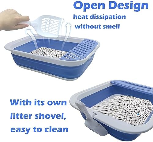 Collapsible Small Cat Litter Box, Open Top Cats Litter Pan - Image 3