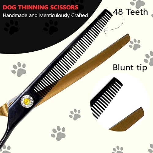 7" Curved Thinner Dog Scissor, Curved Blender Scissors, 48 Teeth - Image 5