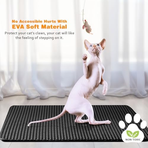 Cat Litter Mat 22"x30", Double Layer EVA litterbox Mat - Image 6
