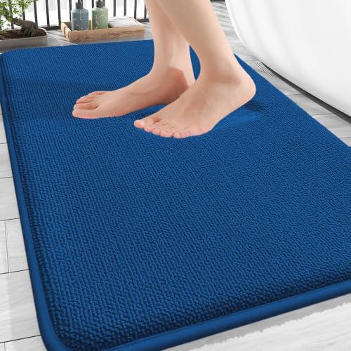 OLANLY Thick Memory Foam Bathroom Rug 30x20, Absorbent Bath Mat, Royal Blue by OLANLY