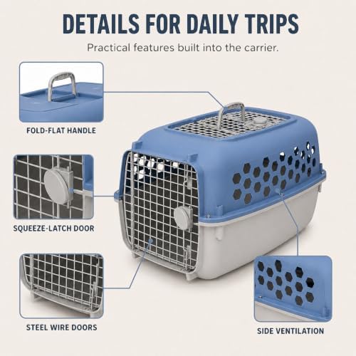 Hard-Sided Pet Carrier for Dogs and Cats, Pet Travel Kennel for Small Dogs - Image 6