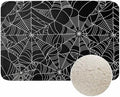 Halloween Spider Web Bath Rugs for Bathroom Black and White Durable Flannel by Unknown