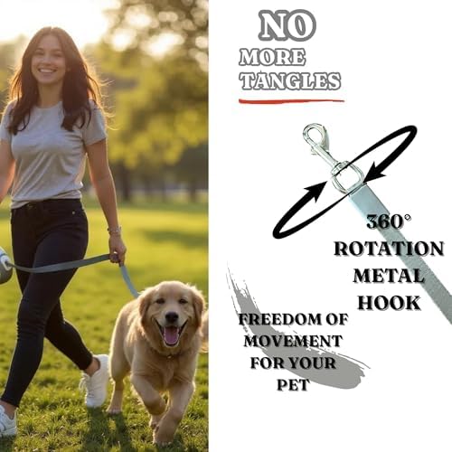 Retractable Dog Leash with Poop Bag Holder-16Ft NylonTape Retractable Leash - Image 4