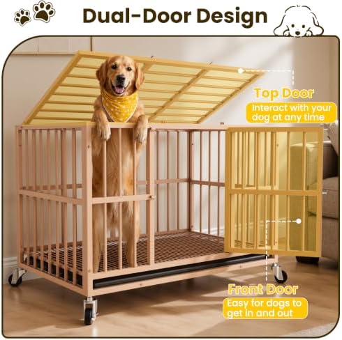 48 Inch Heavy Duty Dog Crate for Large Dogs, Escape Proof - Image 6