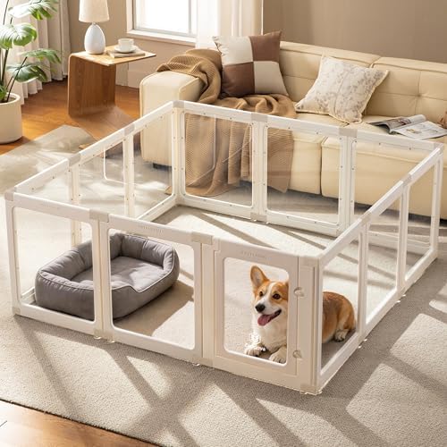Acrylic Dog Playpen Indoor for Small Dogs & Puppies by Zendova
