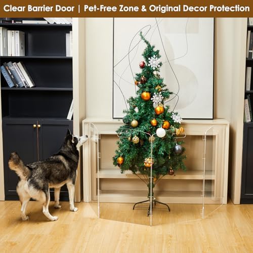 Modern Frame Clear Acrylic Freestanding Dog Gate - Image 3