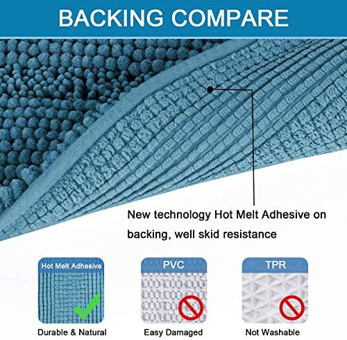 H.VERSAILTEX Bath Rugs for Bathroom Non Slip Bath Mats Extra Thick Chenille - Image 4