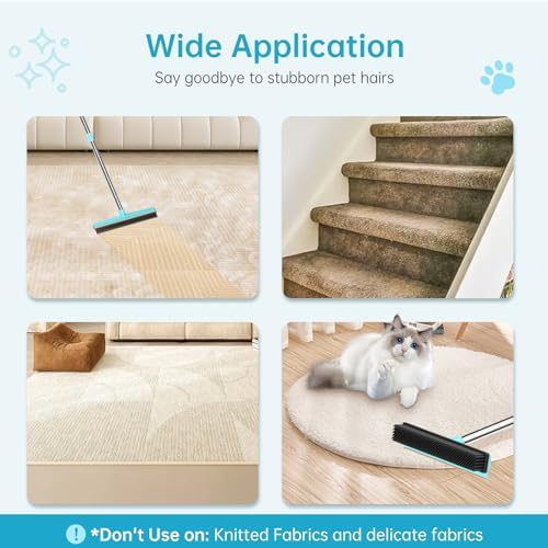 Carpet Rake 60" Long Handle, Pet Hair Remover, Carpet Broom - Image 5
