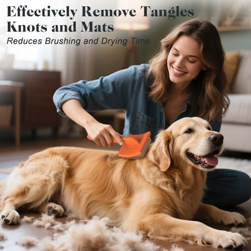 2PCS Slicker Brush for Dogs & Pet Comb, Professional Dog Grooming Brush - Image 2