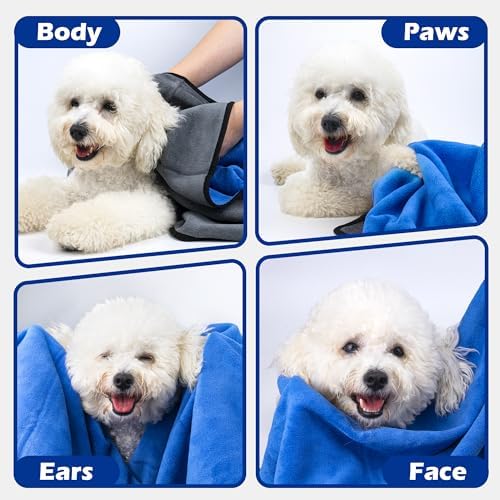 MICOOYO Dog Towels for Drying Dogs 3 Pack, Ultra Absorbent Microfiber Pet Bath - Image 6