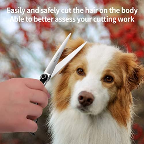 8.0'' Dog Straight Scissors For Grooming Pet Hair Cutting Shears 440C Stainless - Image 6
