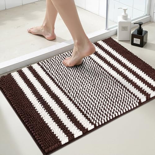 BSICPRO Bathroom Rugs, 17x24 Chenille Bath Mats by BSICPRO