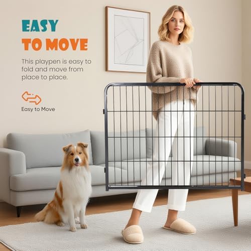NEWBULIG Dog Playpen Indoor 8 Panels 24 Inch, Outdoor Metal Dog Fence Pen - Image 2