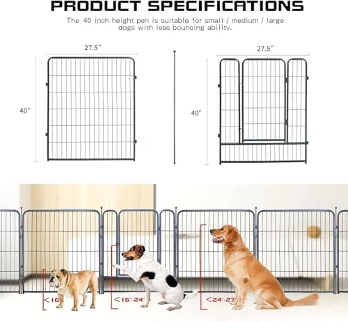 Dog Playpen, 32/40/45 Inch Height in Heavy Duty, Folding Indoor Outdoor - Image 3