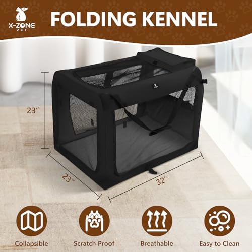 X-ZONE PET Dog Crate 3-Door Kennel, Collapsible Portable Soft Sided Pet Carriers - Image 4