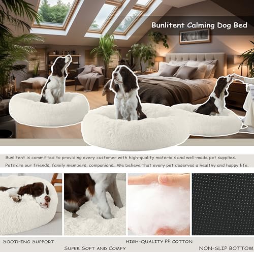 Bunlitent 20 inch Calming Dog Bed, Donut Dog Bed - Image 2