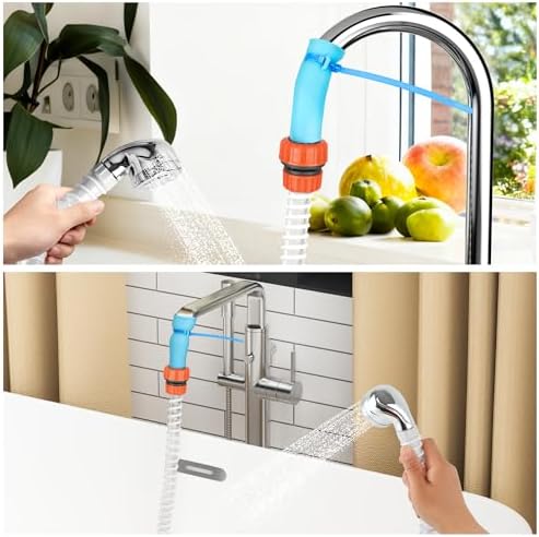 Slip-On Tub Hose for Bathtub Faucet, Ear-Tab Zip-Tie Connector, Handheld - Image 7