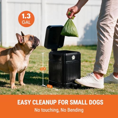 Pupzle Dog Poop Trash Can Outside, 1.3 Gal Outdoor Dog Poop Trash Can - Image 2