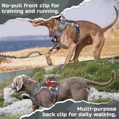 rabbitgoo Tactical Dog Harness for Large, No Pull Military Service Vest - Image 6
