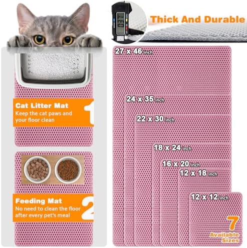 Cat Litter Mat 27"x46", Double Layer EVA litterbox Mat - Image 2