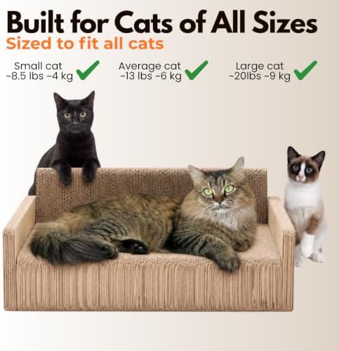 Cat Scratcher Lounge Chair – Horizontal Large Cat Scratcher Bed, Cardboard Cat - Image 2