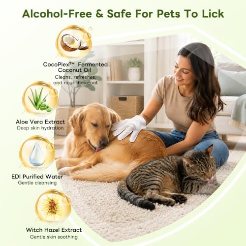 Dog Wipes for Dogs & Cats, Pet Glove Wipes for Paws, Body and Butt - Image 5