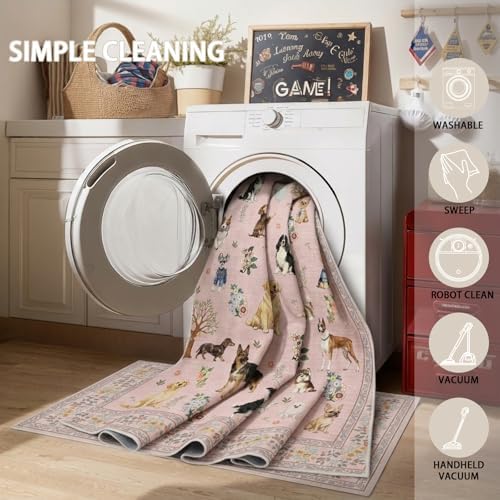 Pink Floral Area Rug 8x10 for Living Room Bedroom - Image 5