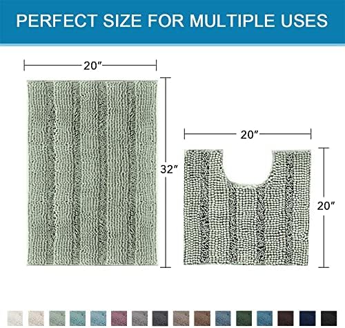 H.VERSAILTEX Bathroom Rugs Bath Rug Set 2 Piece Bathroom Contour Rug Toilet Mat - Image 2