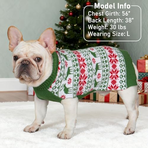KYEESE Dog Ugly Christmas Sweater for Small Dogs with Snowflake Reindeer - Image 4
