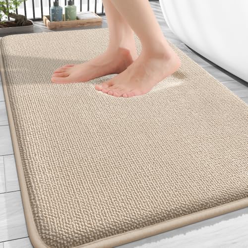 OLANLY Thick Memory Foam Bathroom Rugs 30x18, Absorbent Bath Mat by OLANLY