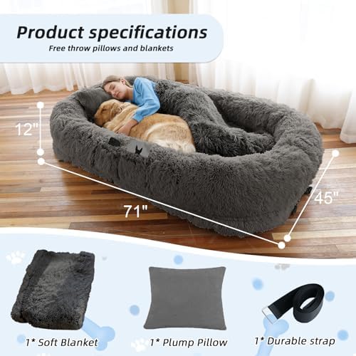 WROS Human Dog Bed for Adult, Dark Grey - Image 6