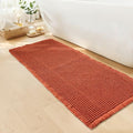 Burnt Orange Bathroom Rug, Fall Waffle Bath Mat Non Slip by GRLYUH