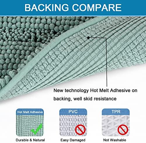 H.VERSAILTEX Bath Rugs for Bathroom Non Slip Bath Mats Extra Thick Chenille - Image 4