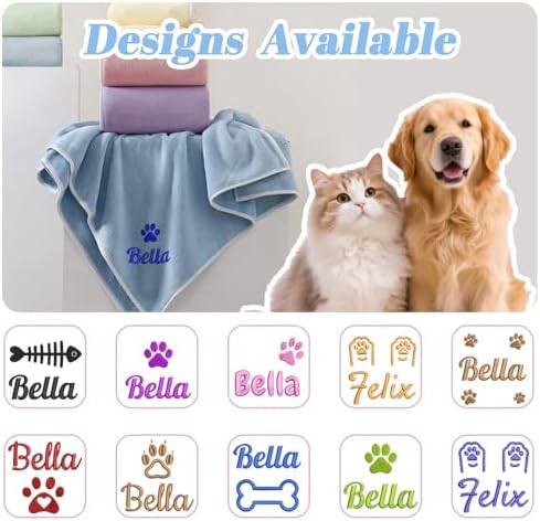 Personalized Pet Towel, Custom Embroidered Name Dog Towel, Super Absorbent - Image 7