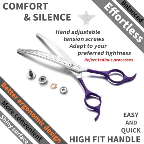 High-end Professional Dog Grooming Curved Thinning Scissors Teeth Blending - Image 4