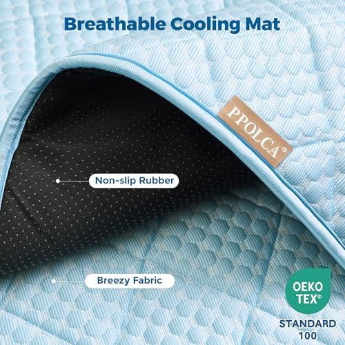 PPOLCA Waterproof Cooling Mat for Large Dogs 28x41, Light Blue - Image 2